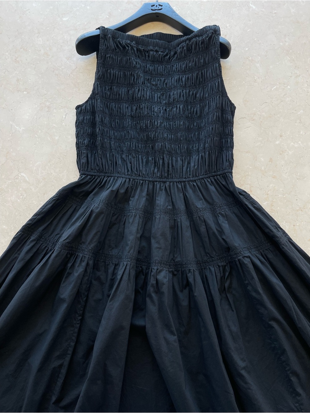 DOEN Melie Shirred Paneled Pleated Organic Cotton-Poplin Midi Dress Size L - Picture 10 of 16